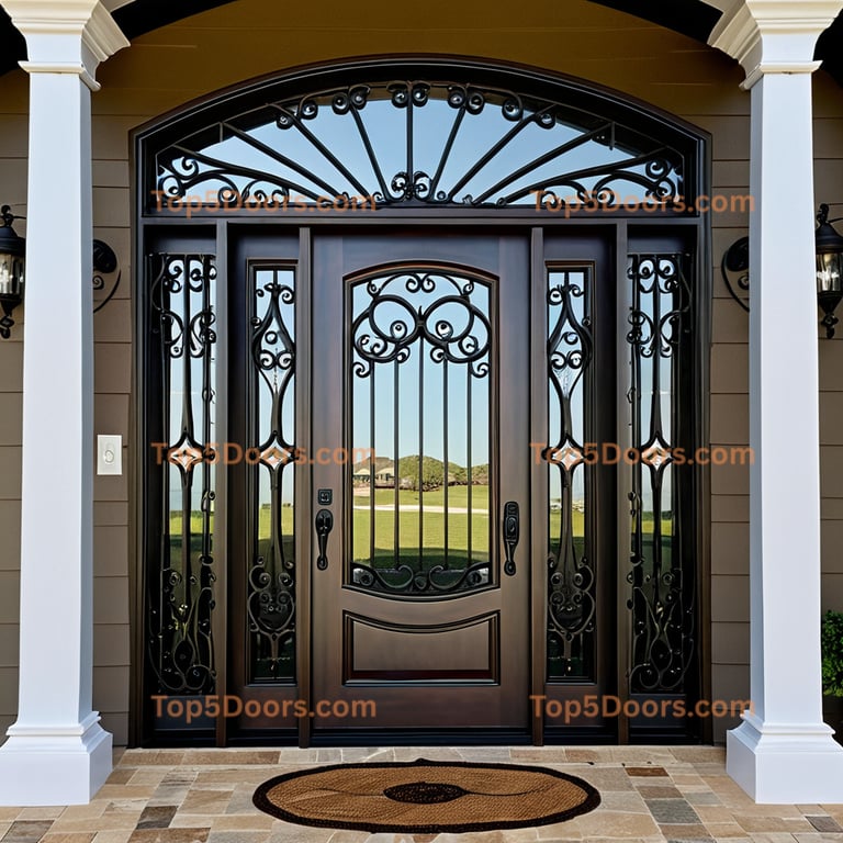 Mississippi wrought iron single coastal Door