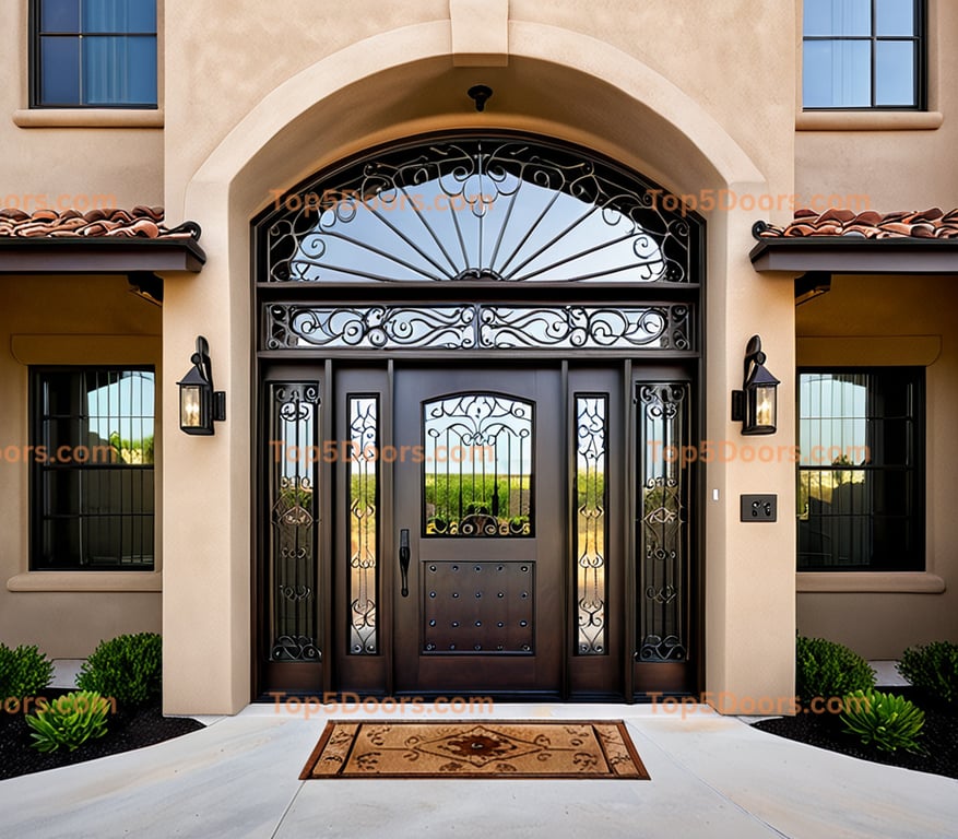 Mississippi wrought iron single southwestern Door