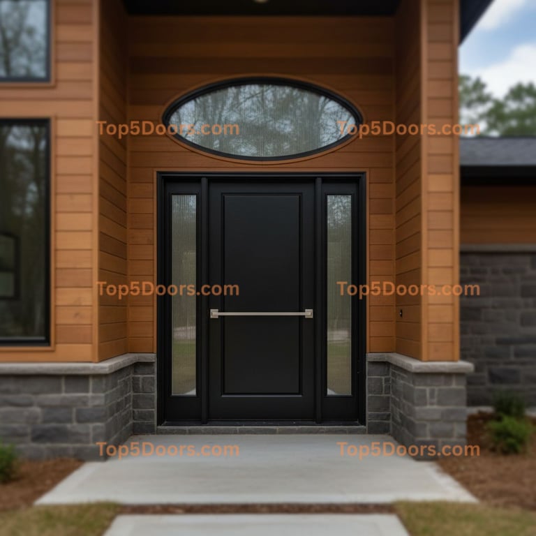 Mississippi wrought iron solid panel contemporary Door