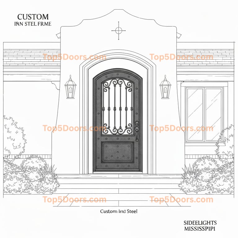 Mississippi wrought iron steel frame southwestern Door