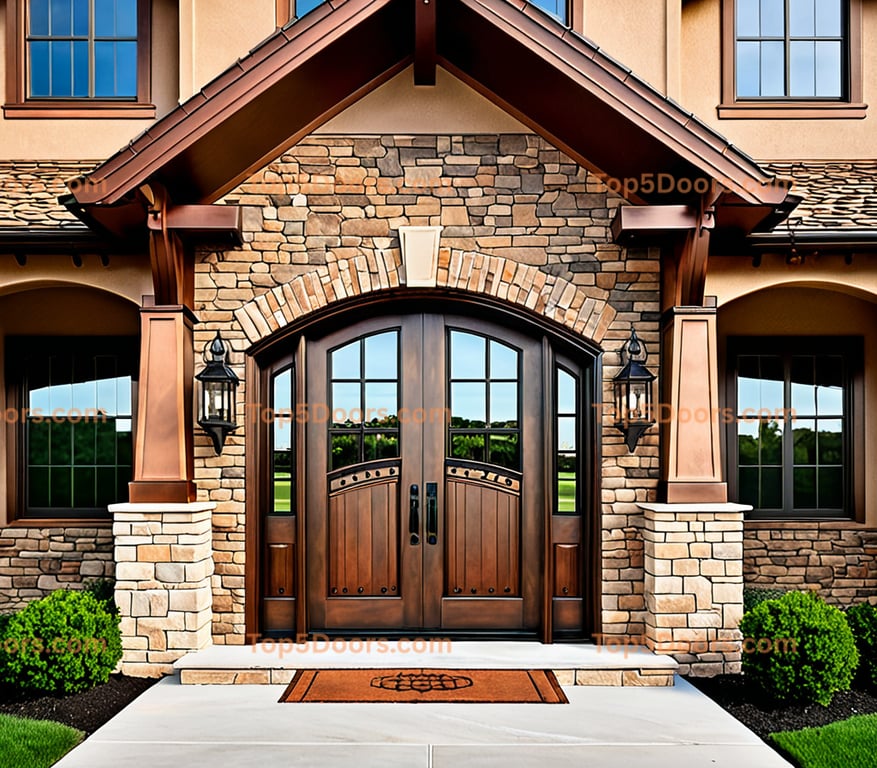 Missouri arched double craftsman Door