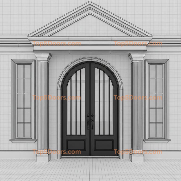 Missouri wrought iron arched double georgian Door