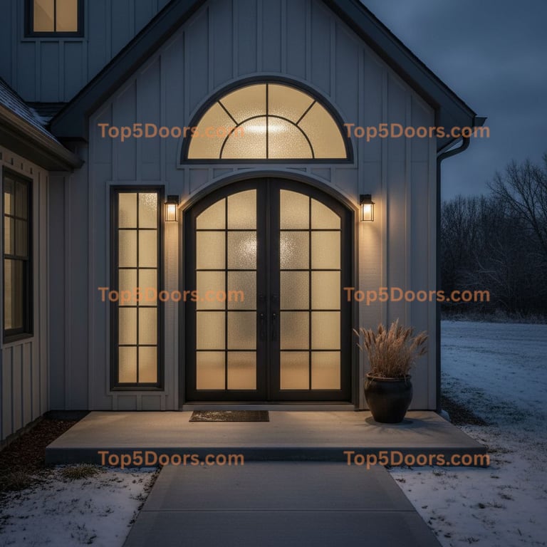 Missouri wrought iron arched double scandinavian Door