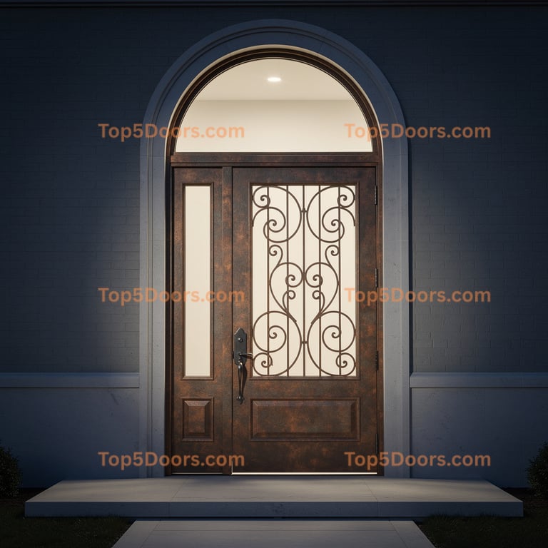 Missouri wrought iron arched double georgian Door