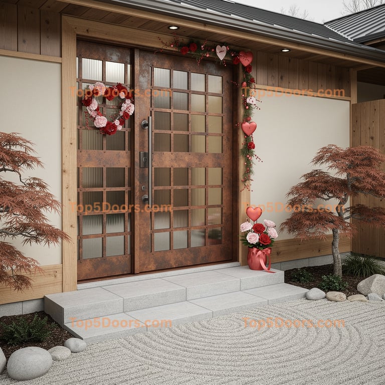 Missouri wrought iron french door japanese zen Door