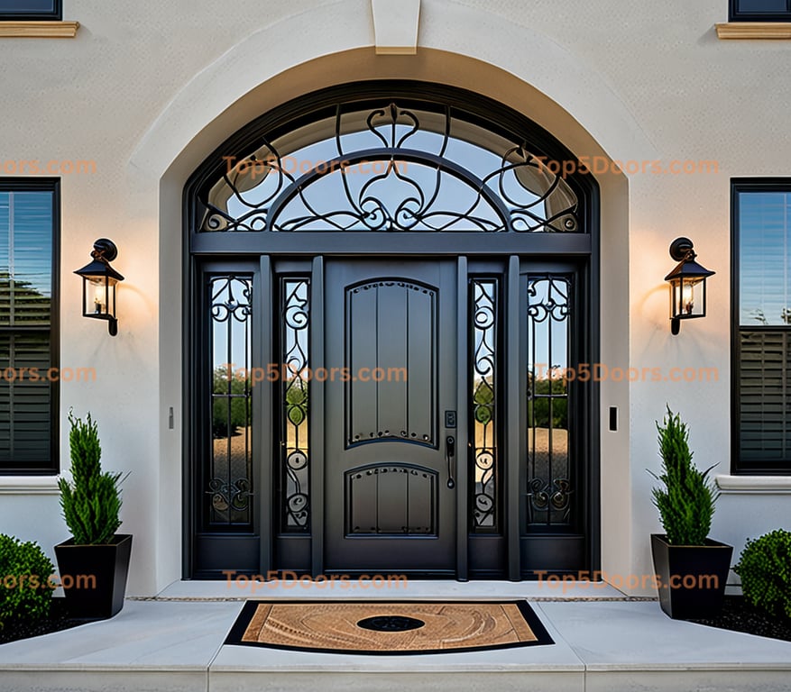 Missouri wrought iron glass paneled minimalist Door