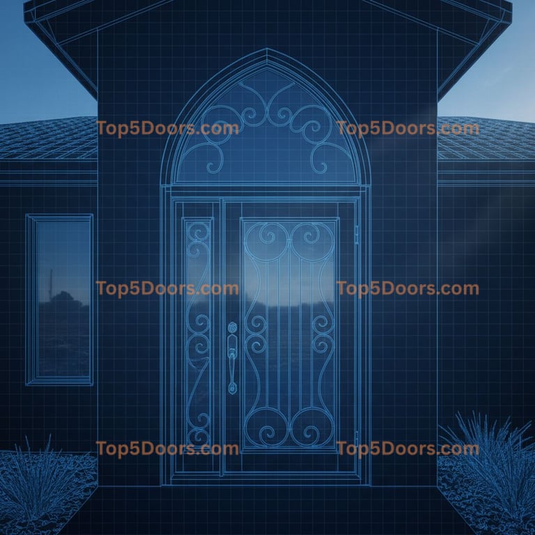 Missouri wrought iron single southwestern Door