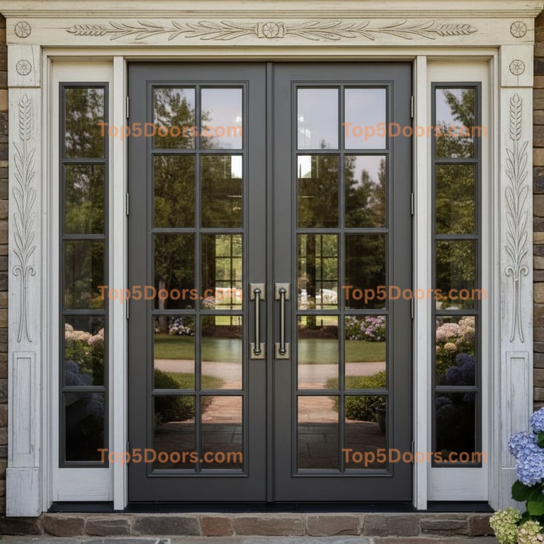 Missouri wrought iron steel frame georgian Door