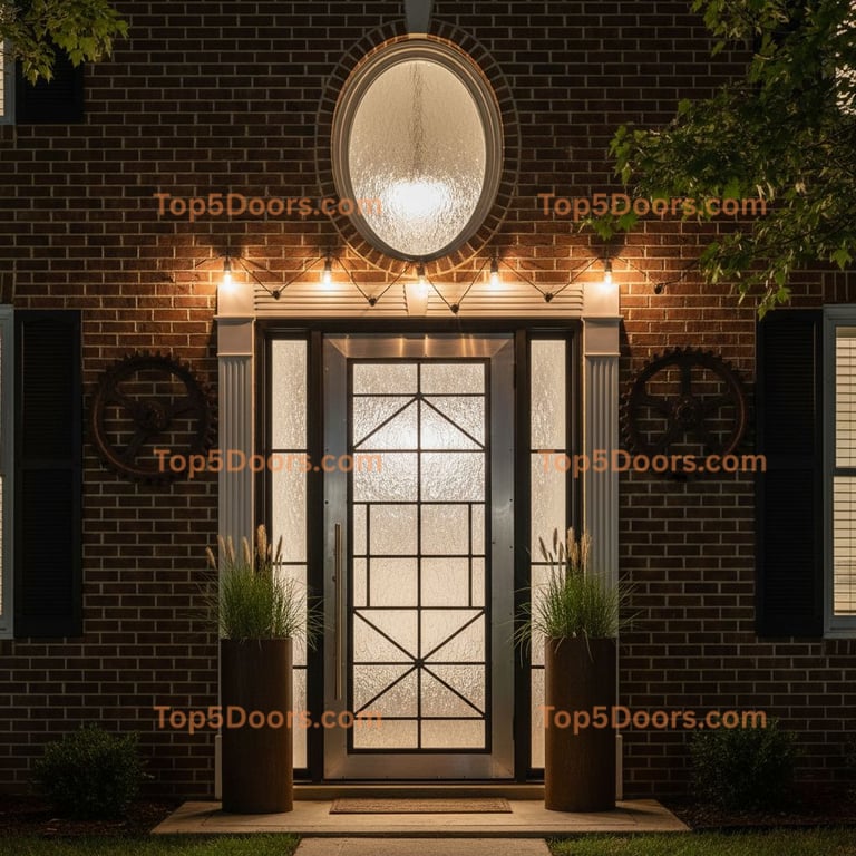 Missouri wrought iron steel frame georgian Door