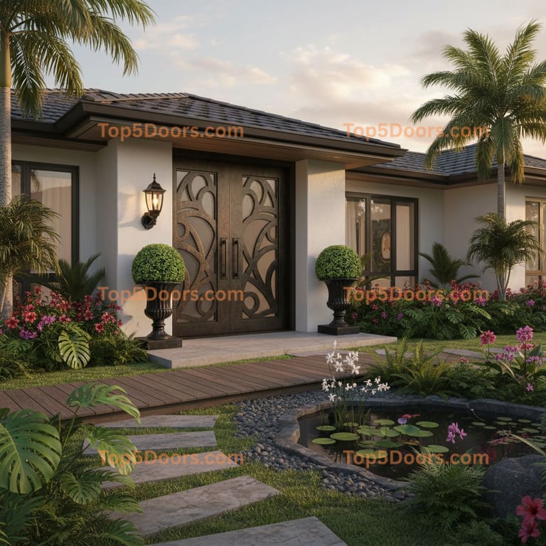 Modern Custom Front Door with Sidelights