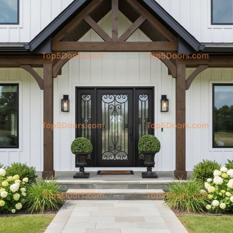 Modern Glass Panel Door with Sidelights