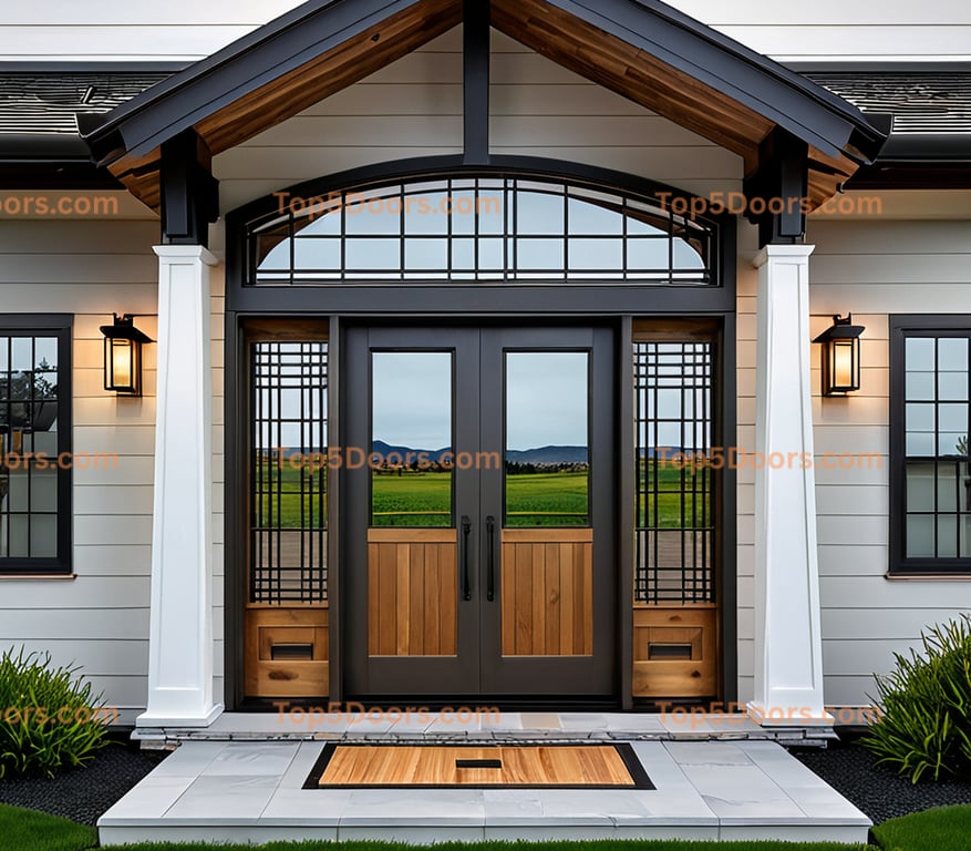 Montana glass paneled japanese zen Door