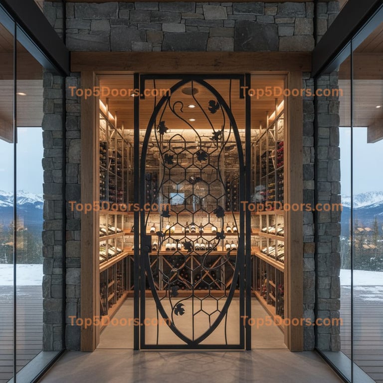Montana wine cellar door mid-century modern Door