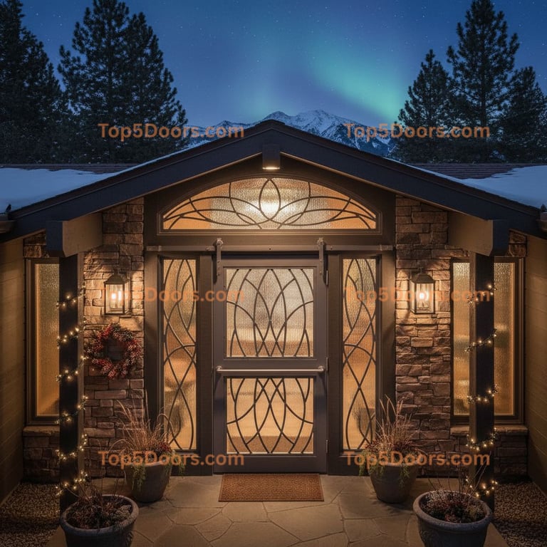 Montana wrought iron barn door mid-century modern Door