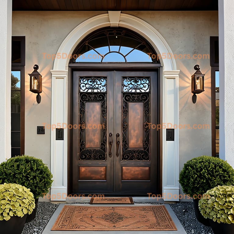 Montana wrought iron double mid-century modern Door