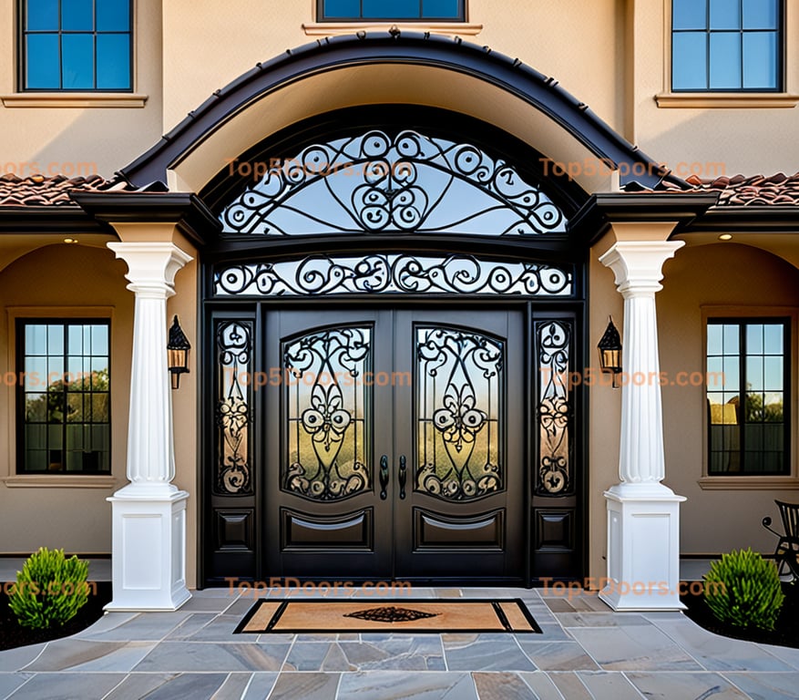 Montana wrought iron double french provincial Door