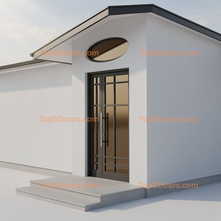 Montana wrought iron glass paneled minimalist Door