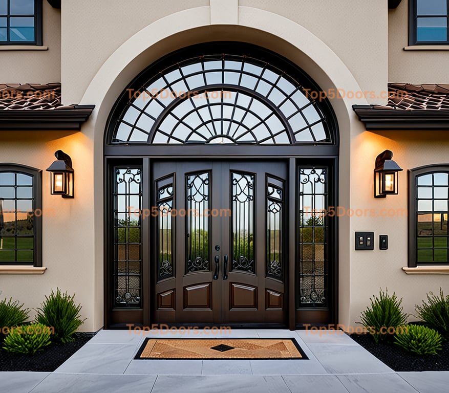 Montana wrought iron glass paneled contemporary Door