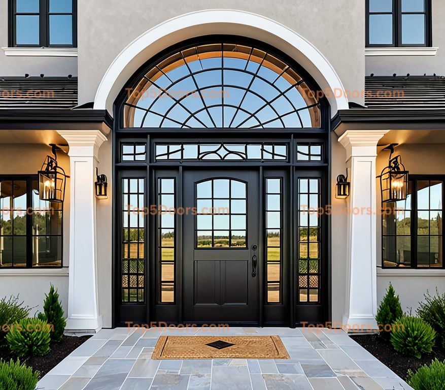 Montana wrought iron single modern farmhouse Door