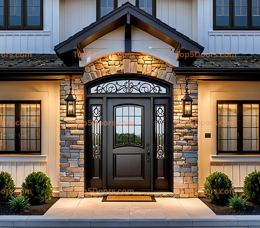 Montana wrought iron single french provincial Door