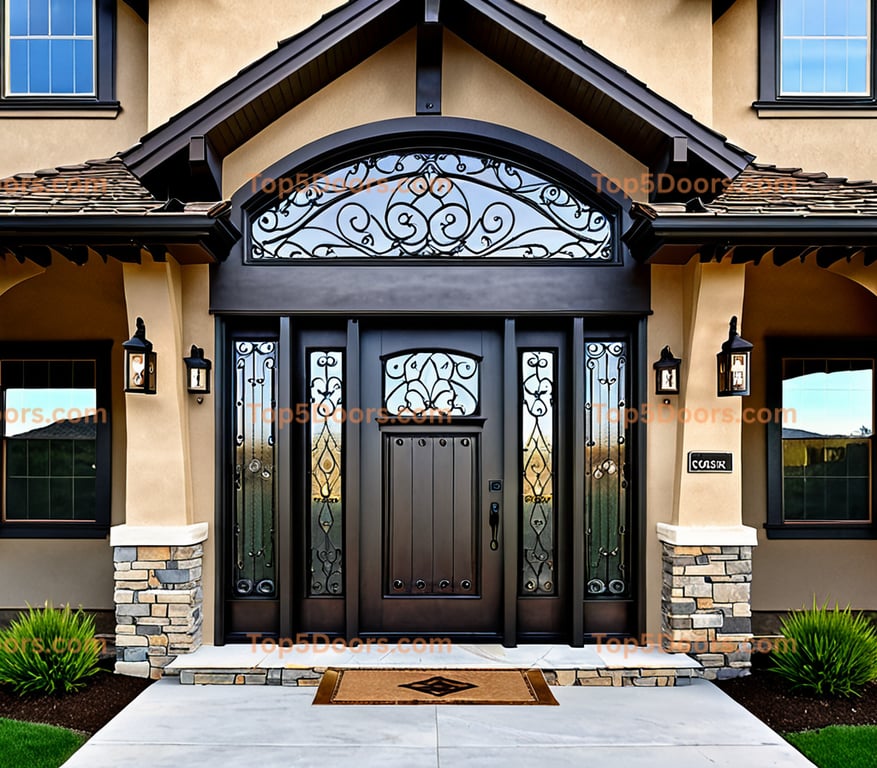 Montana wrought iron single craftsman Door