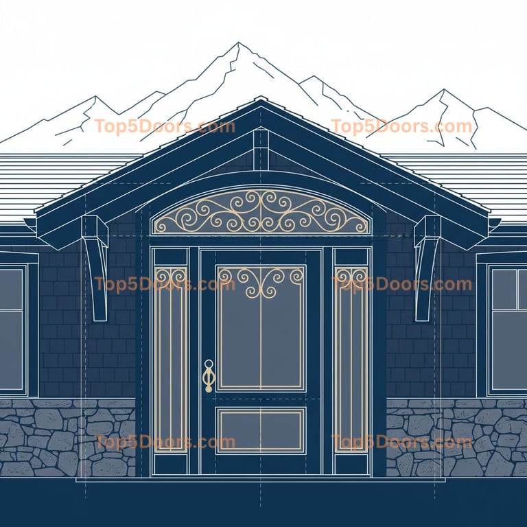 Montana wrought iron steel frame craftsman Door