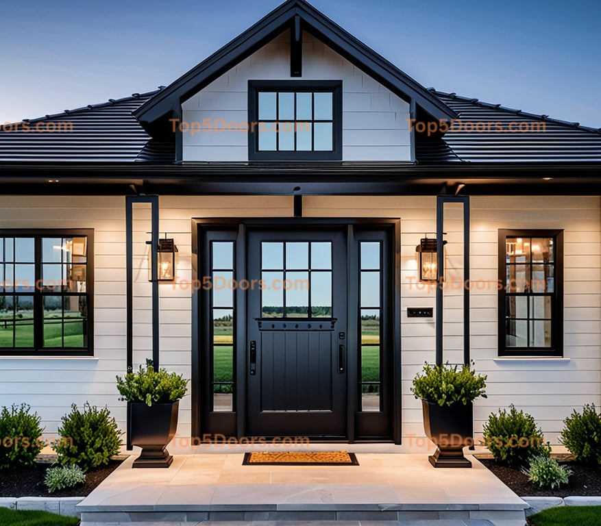 Montana wrought iron steel frame modern farmhouse Door