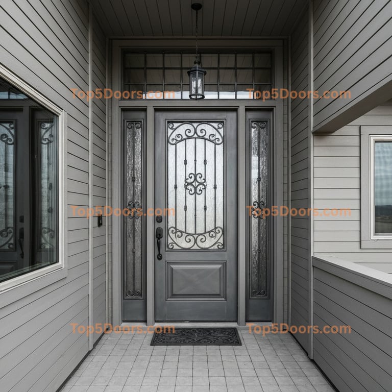 Montana wrought iron steel frame industrial Door