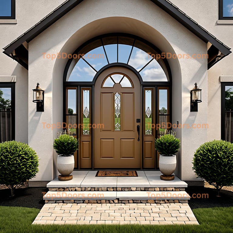 Nebraska arched double mid-century modern Door