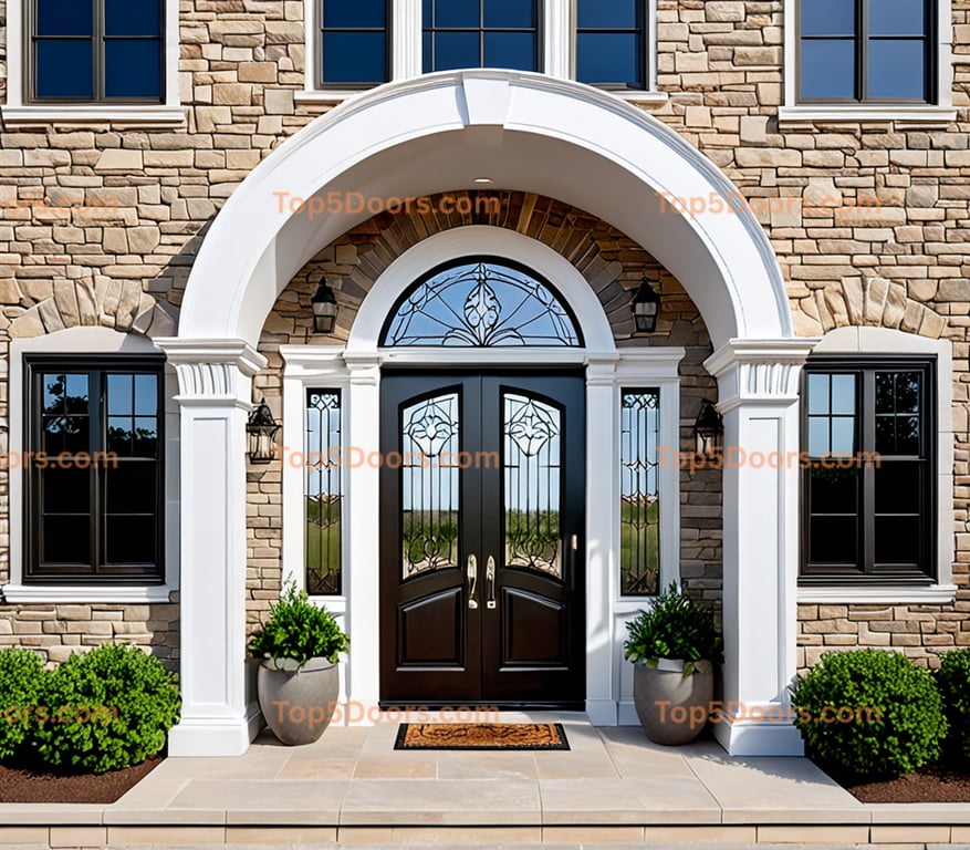 Nebraska arched double victorian Door