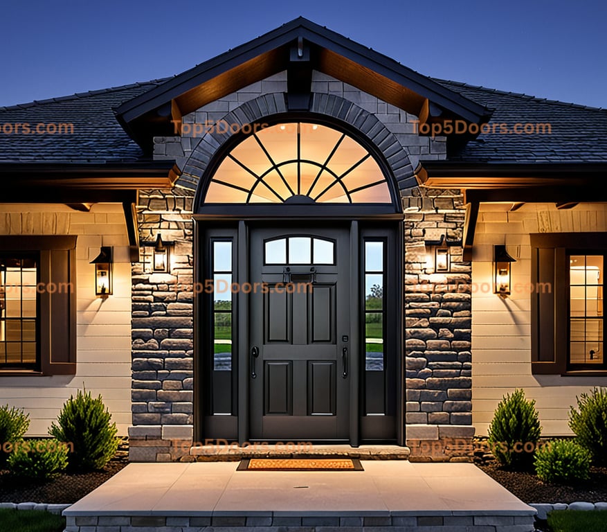 Nebraska arched double craftsman Door