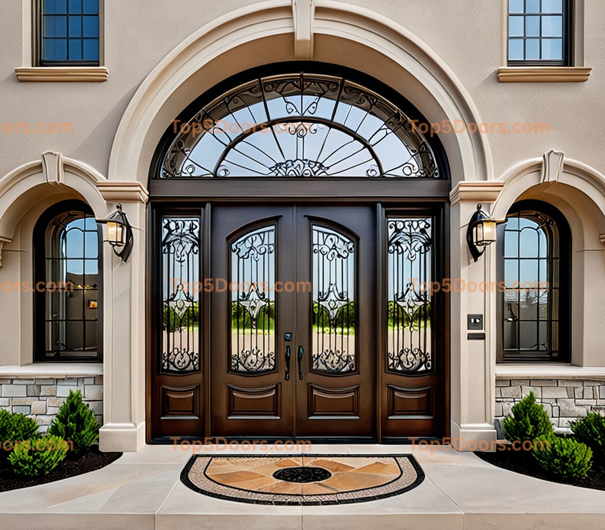 Nebraska arched double french provincial Door