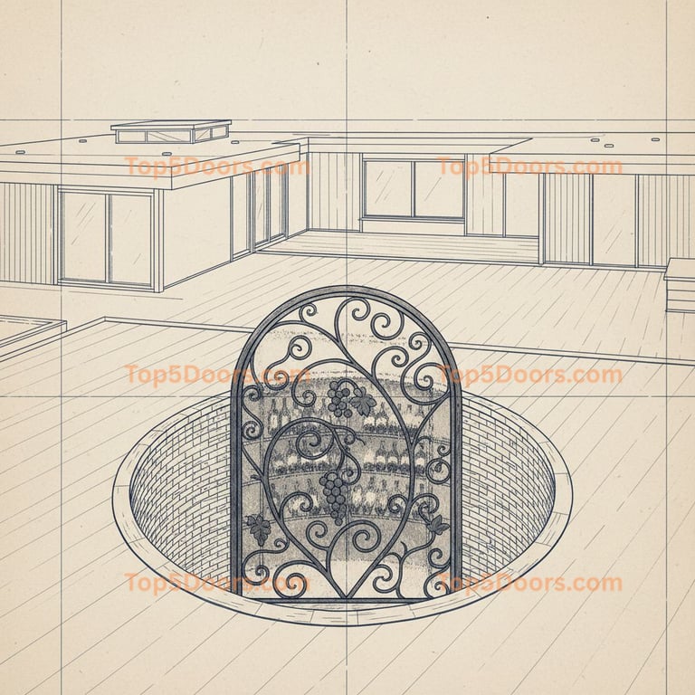 Nebraska wine cellar door mid-century modern Door