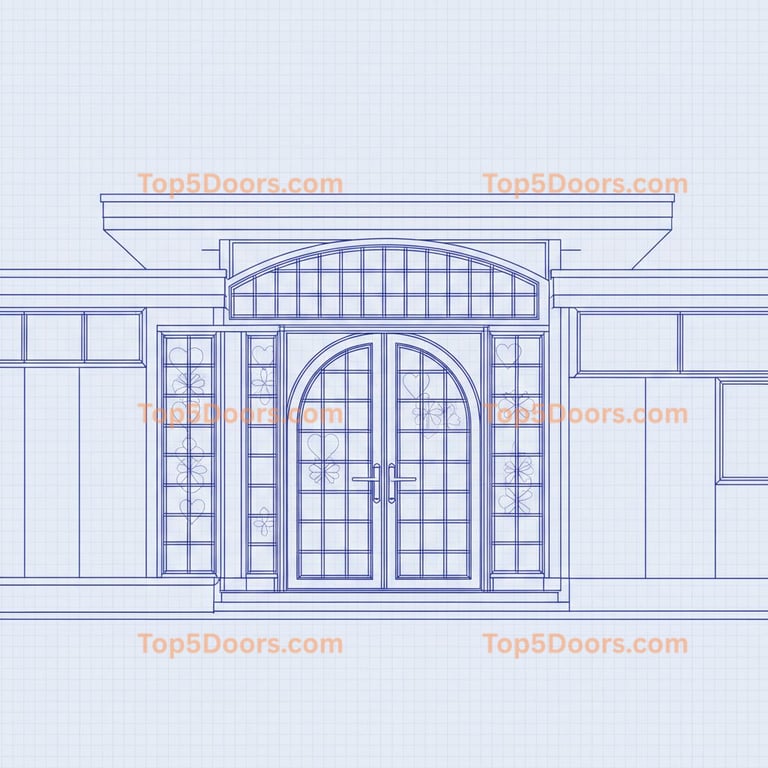 Nebraska wrought iron arched double mid-century modern 