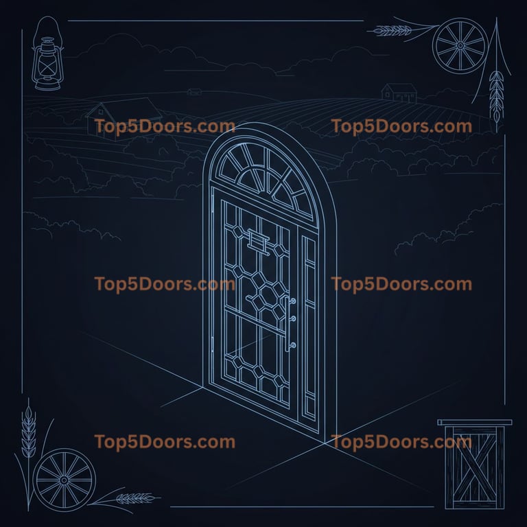 Nebraska wrought iron arched single georgian Door