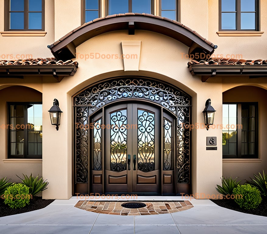 Nebraska wrought iron single spanish colonial Door