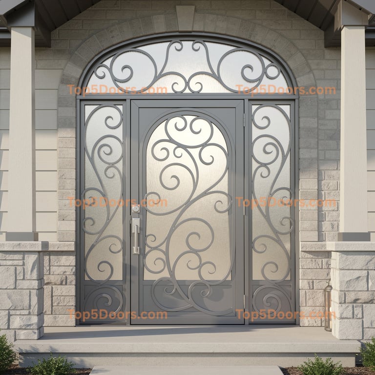 Nebraska wrought iron single traditional american Door