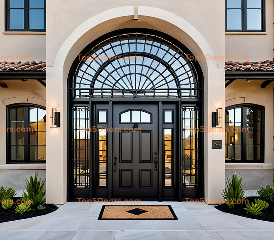 Nebraska wrought iron single mediterranean Door
