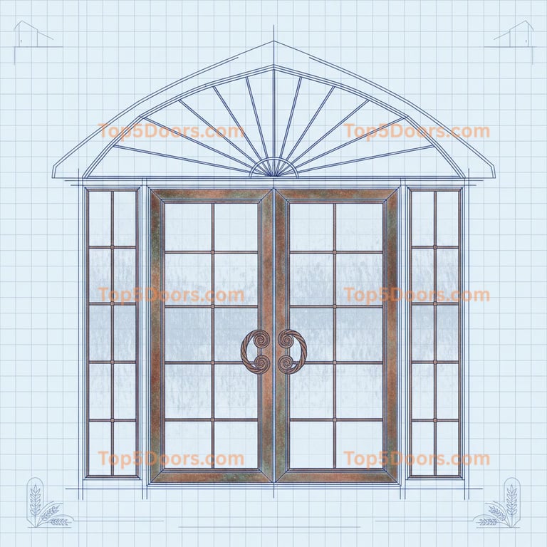 Nebraska wrought iron steel frame minimalist Door