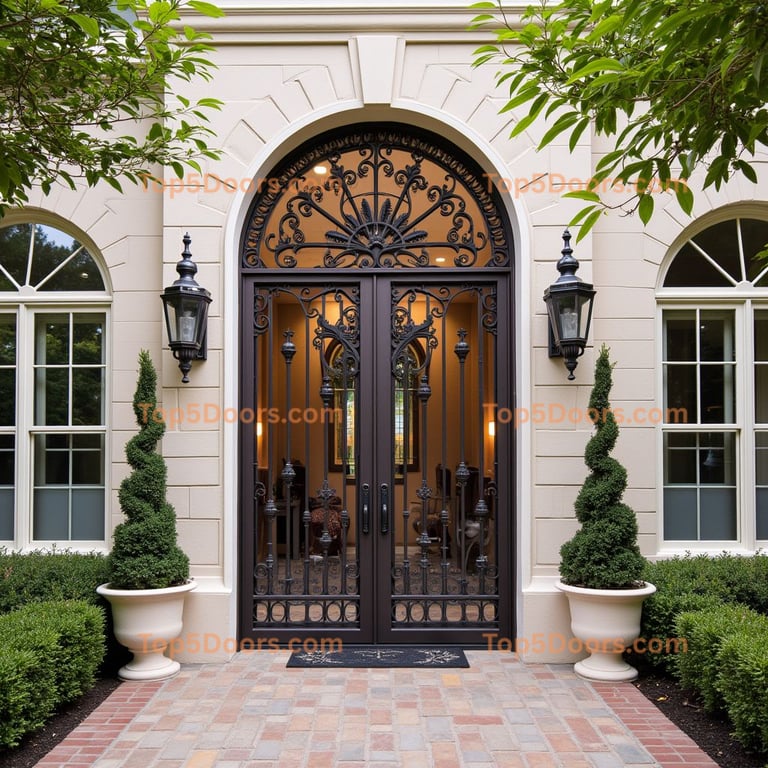 Neoclassical Double Iron Door