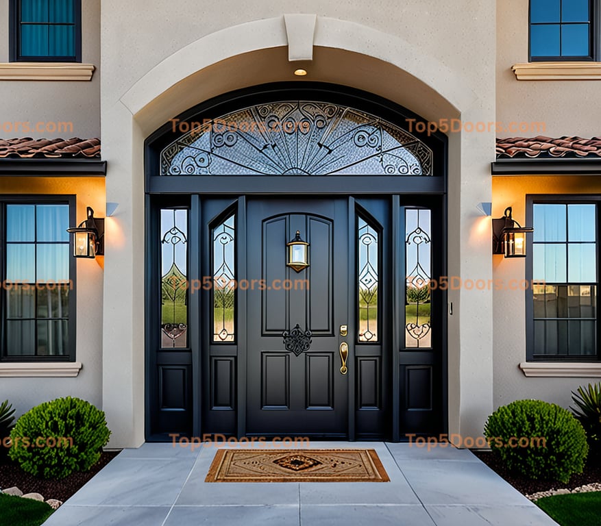 Nevada arched double mid-century modern Door