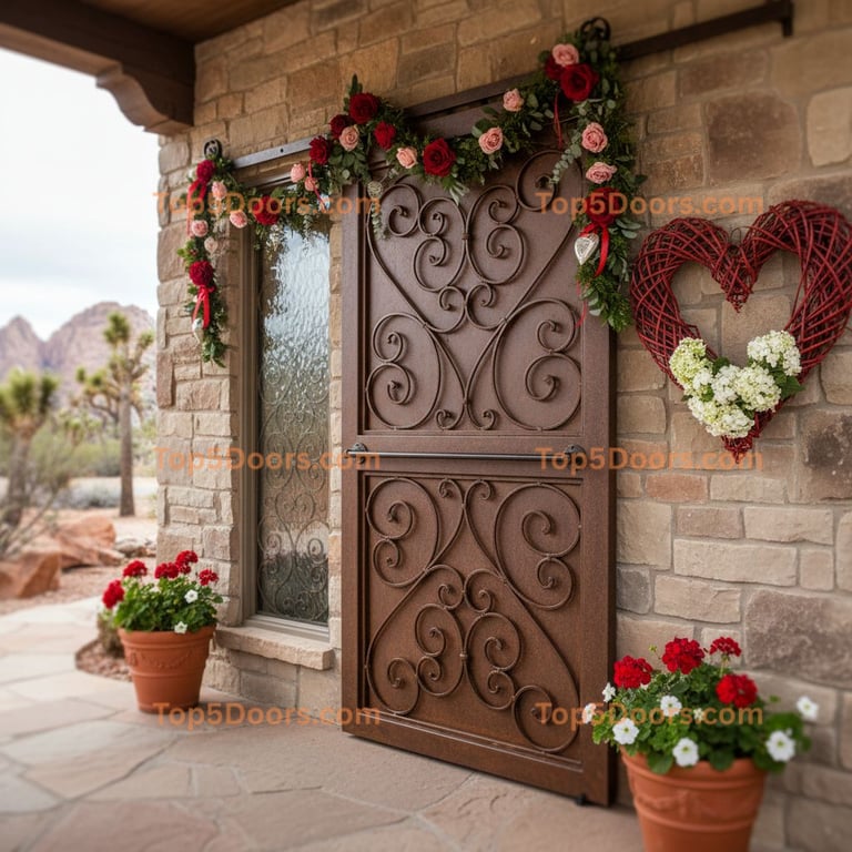Nevada wrought iron barn door french provincial Door