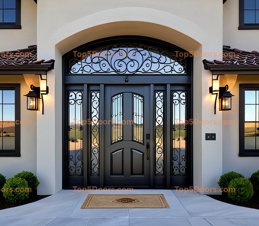 Nevada wrought iron barn door korean modern Door