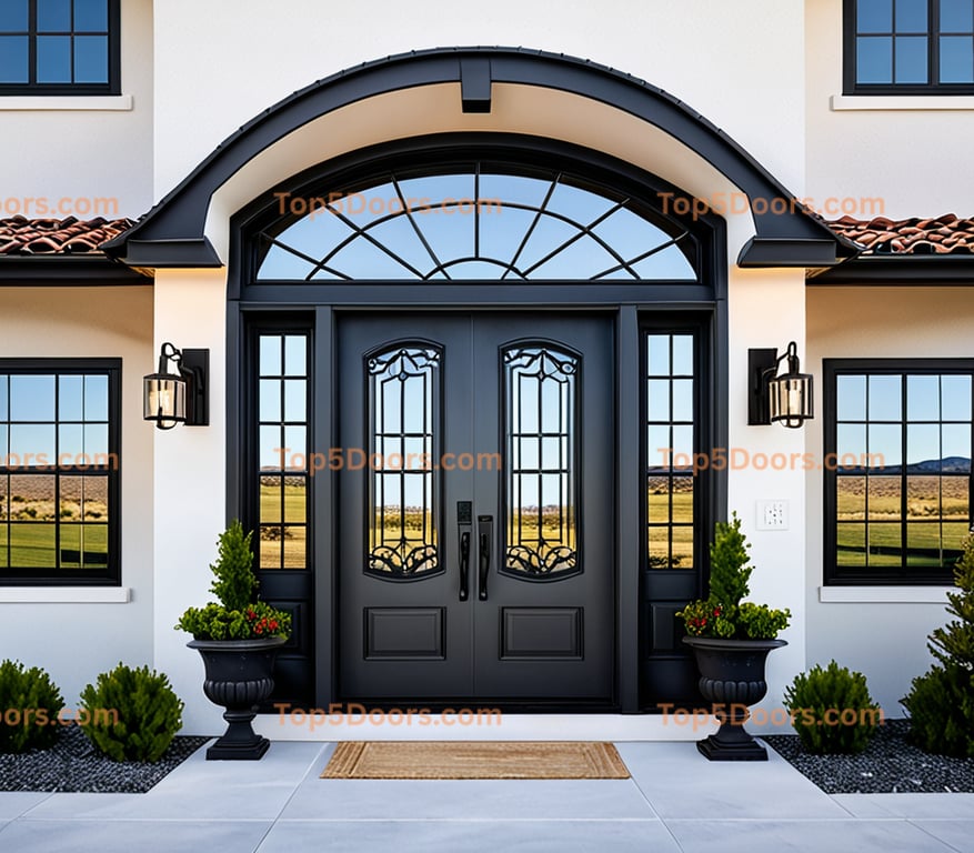 Nevada wrought iron double scandinavian Door