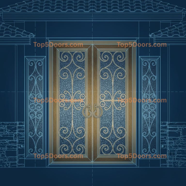 Nevada wrought iron double tuscan Door