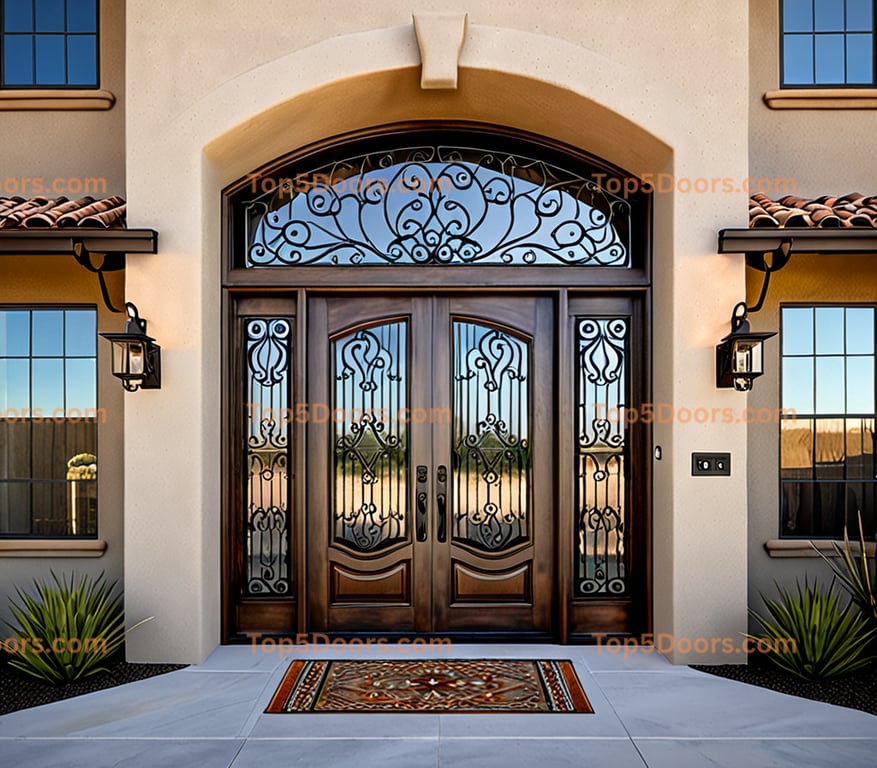 Nevada wrought iron french door southwestern Door