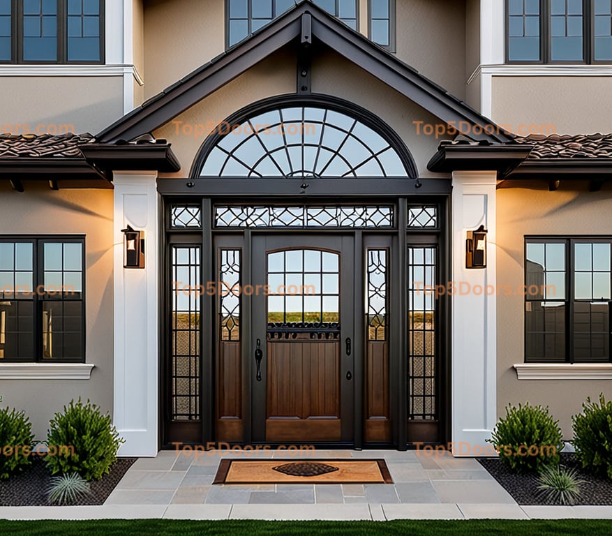 Nevada wrought iron glass paneled modern farmhouse Door