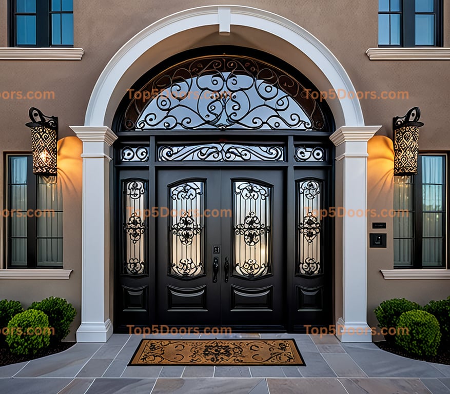Nevada wrought iron steel frame georgian Door