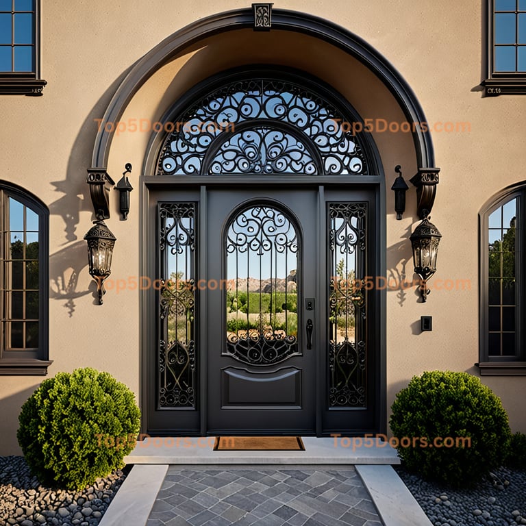 Nevada wrought iron steel frame tuscan Door