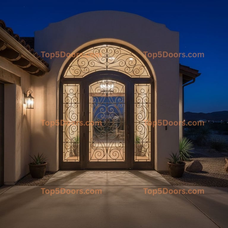 Nevada wrought iron steel frame spanish colonial Door